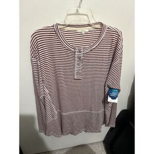 Easel striped oversized long sleeve top shirt‎ size S